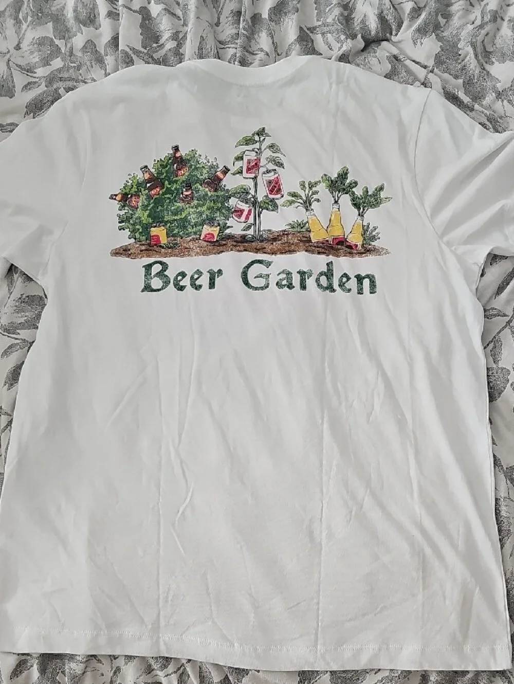 J. Crew White 'Beer Garden' Graphic Short-Sleeve Tee